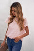 Ruffled Sleeve Swiss Dot T-Shirts